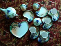 Чайный сервиз Bon Zaniex Ирисы лепной фарфор