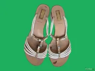 Босоножки женские белые, на круглых связях, бу, в хор. сост