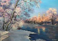 Картина маслом &laquo;Зимнее утро&raquo;