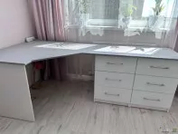 Угловой Рабочий стол с шести выдвижными ящиками