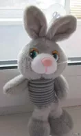 Мягкая игрушка заяц на пружине спирале